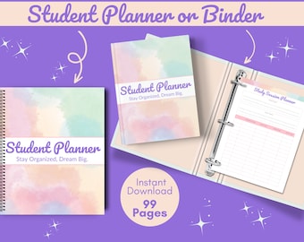 Pastel Dream Student Planner: US Letter Size (Digital Download)