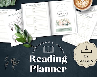 Reading Planner, Book Tracker, and Journal- Printable US Letter Size, Digital Download, PDF