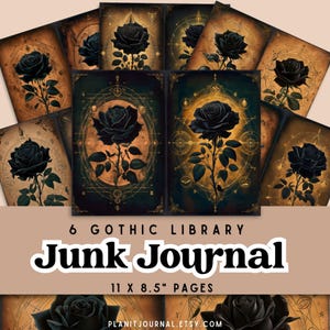 6 Gothic Library Junk Journal Pages The Herbologist Printable Ephemera Junk Journal Kit Green Witch Digital Victorian Scrapbook Page Set