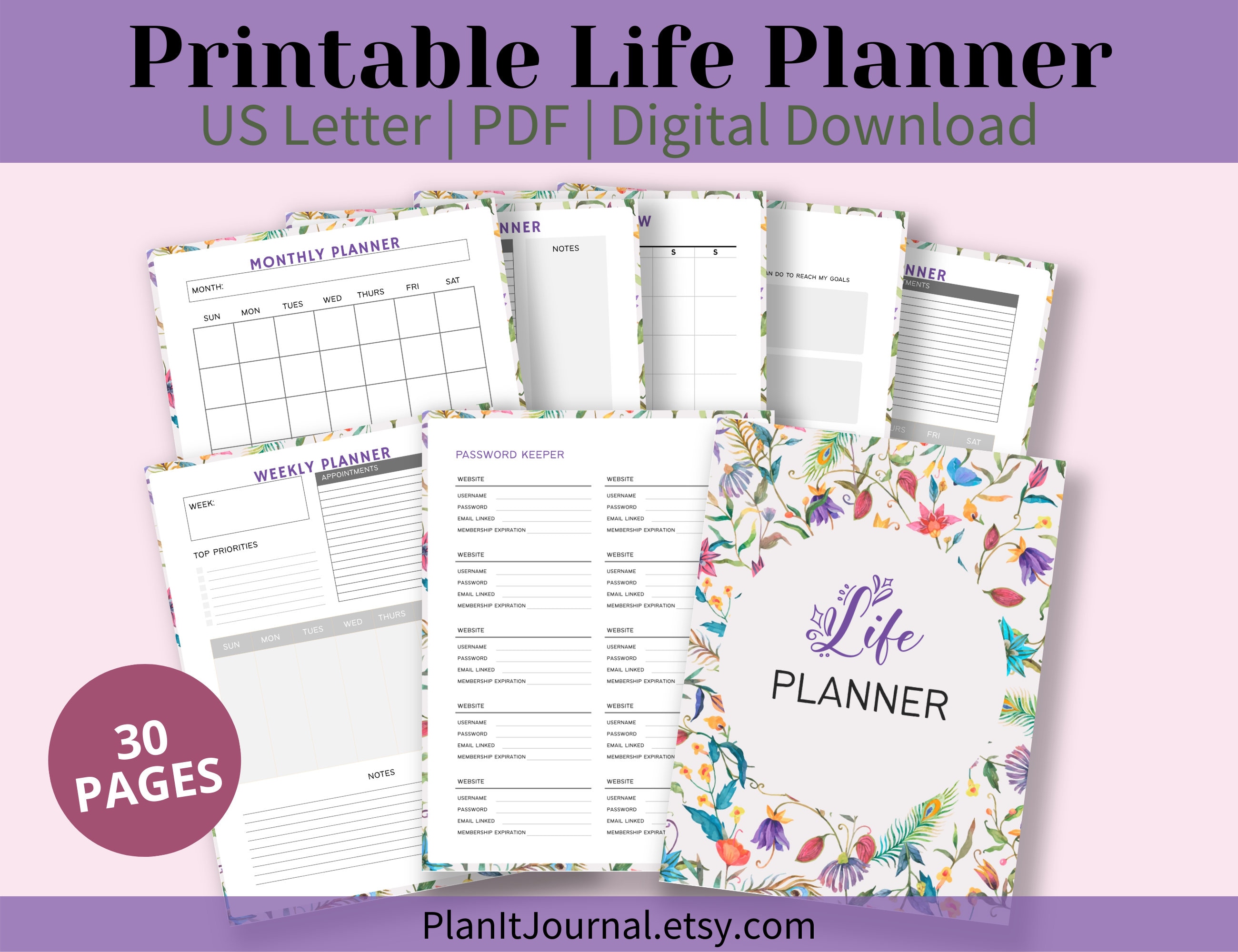 Printable Life Planner, Life Management Planner, Best Life Planner
