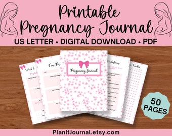 Diario della gravidanza stampabile: diario settimanale (download digitale)