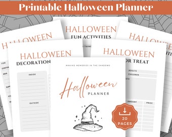 Printable Halloween Planner,Spooky Planner,Halloween Party,Witchy planner pages,Fall planner,Trick or Treat planner,Holiday planner
