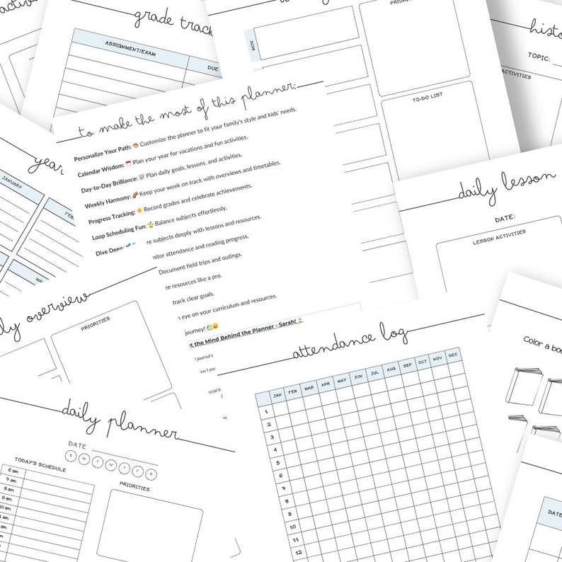 Comprehensive Printable Homeschool Planner With Loop Schedule, Binder ...