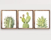 Cactus wall art printable Set of 3 cactus prints Watercolor cactus painting Pastel cactus nursery DIGITAL print Botanical decor