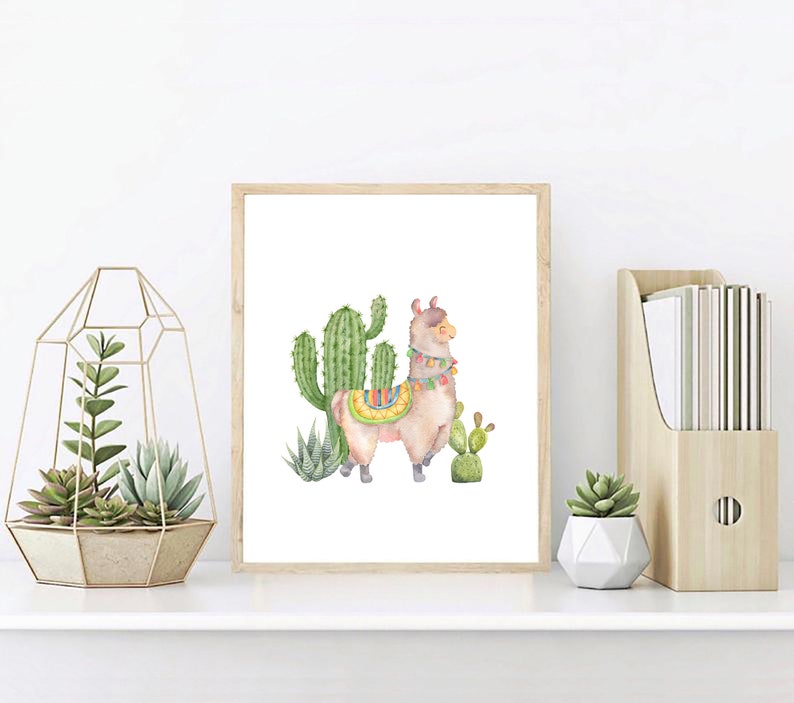 Llama nursery print Set of 3 prints nursery Pastel wall art Etsy