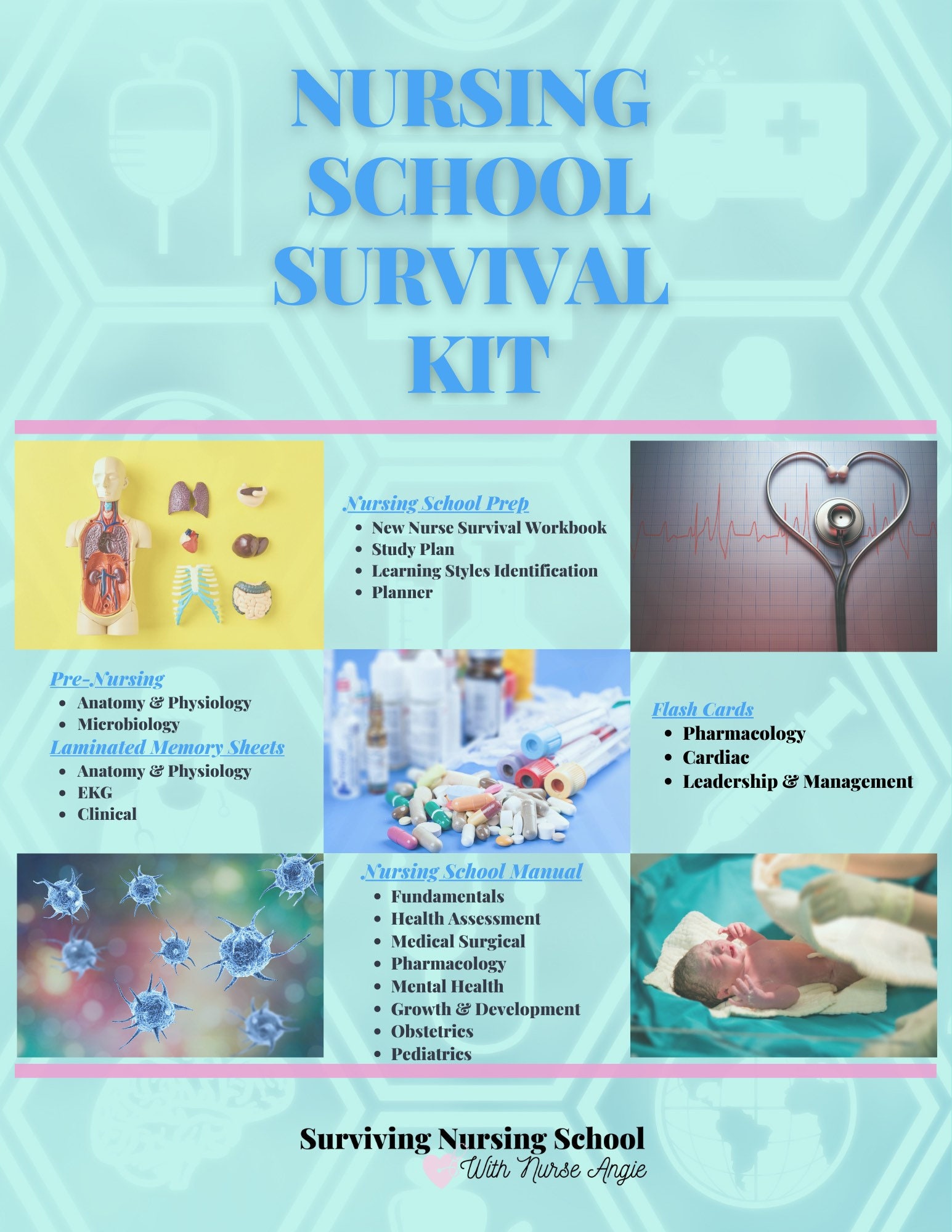 Nursing School Mega Binder l Success Study Guide  Kit w/ Pre-Nursing …