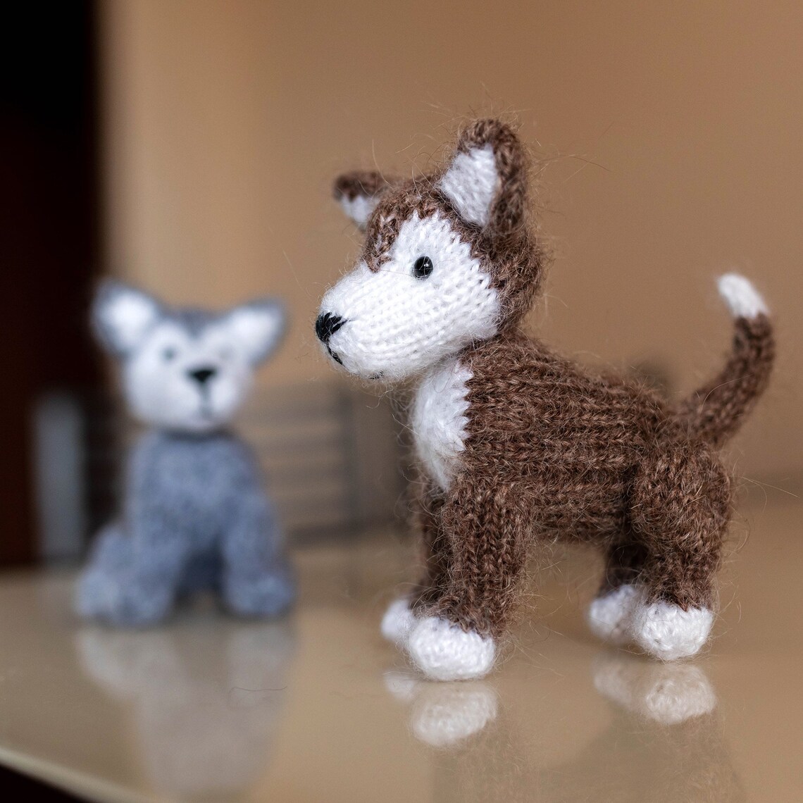 Siberian Husky mini Puppy KNITTING PATTERN Diy pocket dog Etsy