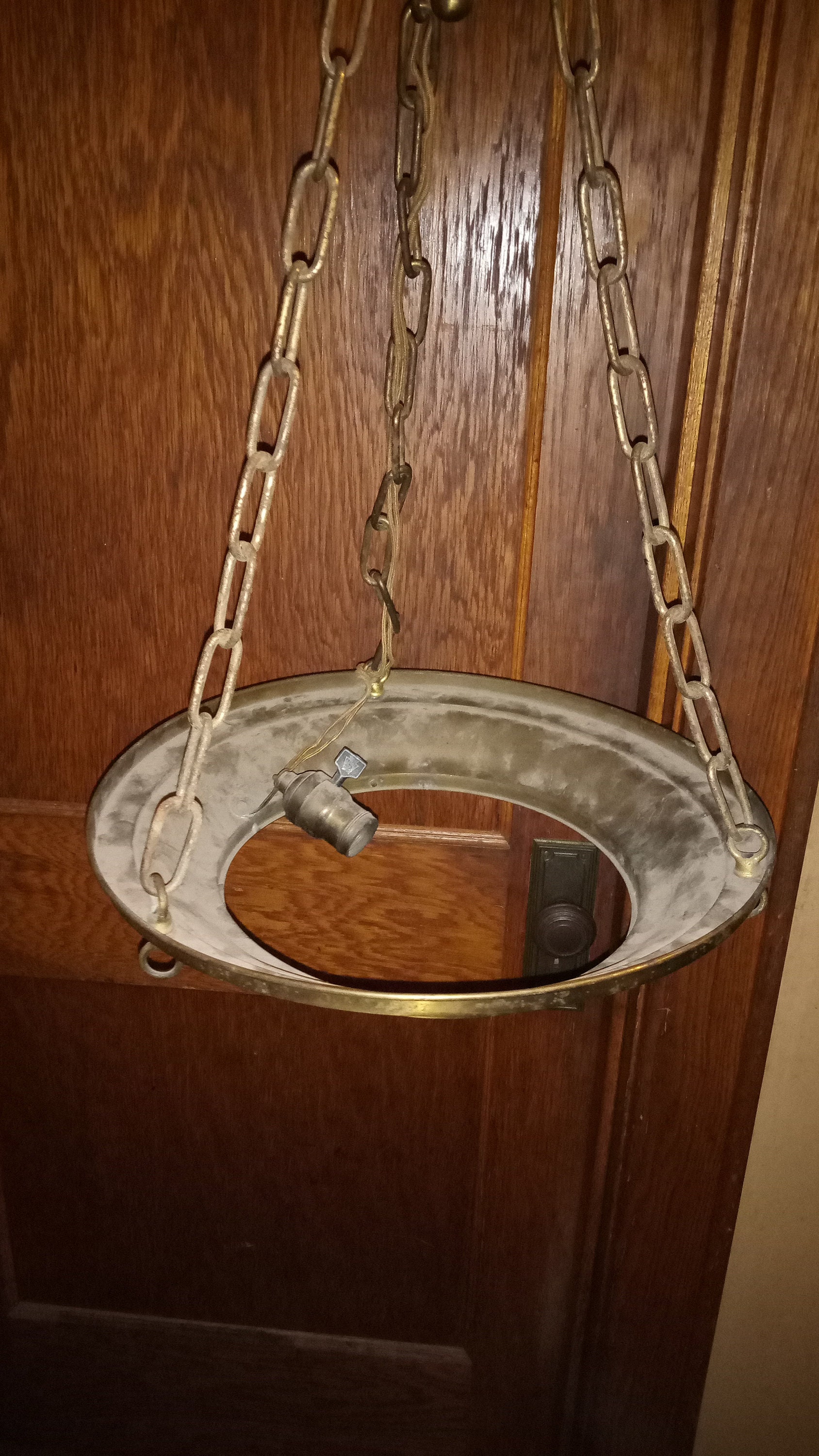 Antique Hanging Brass Light Fixture Etsy