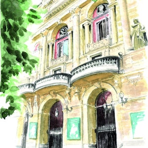 carte postale, A6, éditée à partir d'aquarelle de Lyon