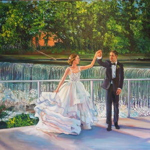 Malowanie na żywo na weselu, malarz ślubny, artysta ślubny 24x36&quot; rozmiar