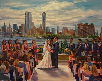 Live Wedding Painting, Destination Wedding Painter, Wedding Artist 18x24"size