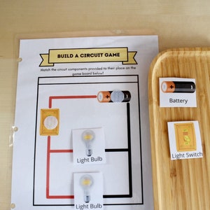 Physics Printable Worksheet, Parallel Electrical Circuit Matching Game, Preschool Busy Book Page, Montessori Activity, Homeschool Resources