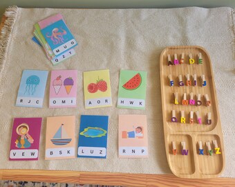 Phonics Cards, Summer Clip Cards, Summer Phonics Cards, Toddler Flashcards, Printable Flash Cards, Montessori Inspired, Homeschool Resources