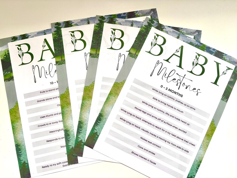 Mountain Theme Baby Milestones Printable: Birth to 12 Months (PDF) - Etsy
