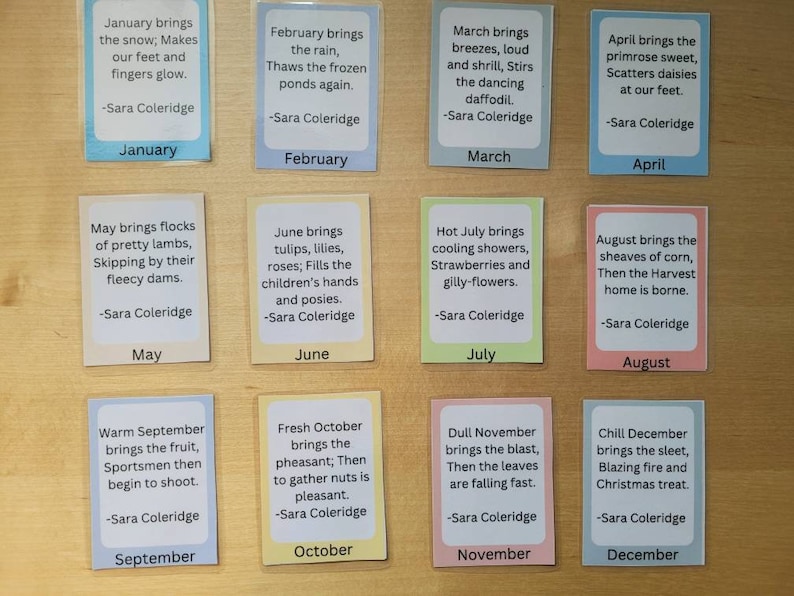 Months of the Year Flashcards, Watercolor Flashcards, Flashcards and ...