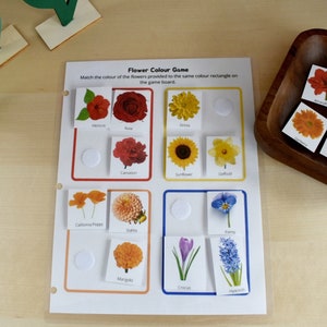 Preschool Printable Flower Colour Matching Game, Montessori inspired, Homeschool Resources, Busy Book Page, Toddler Activity image 4