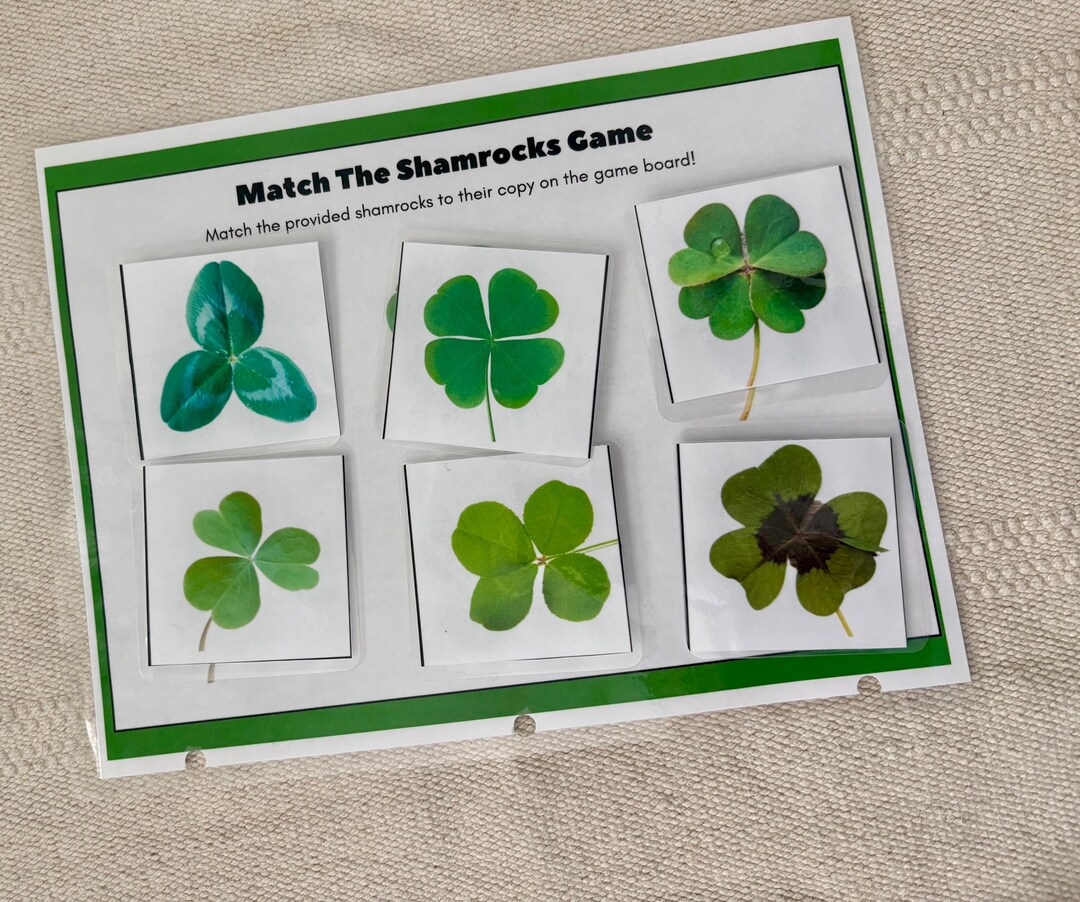 St. Patrick's Day Shamrock Matching Game, Preschool Activity (PDF ...