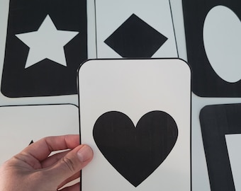 High Contrast Baby Flashcards: Geometric Shapes Sensory Cards (Digital Download)