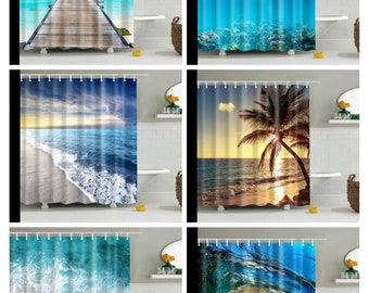 Beach Shower Curtain Etsy