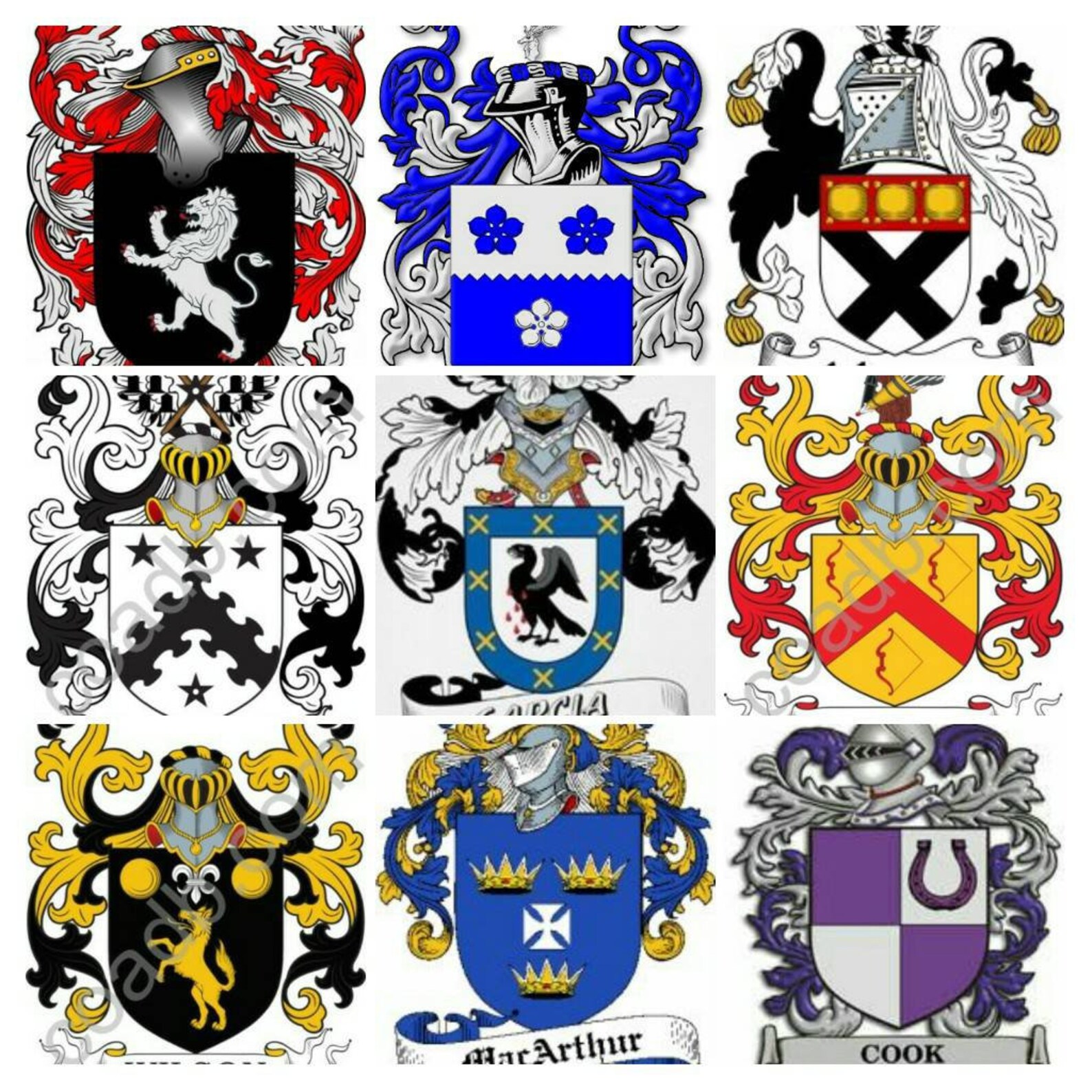 Your Own Family Crest Coat of Arms Canvas. Custom Printed, Ready to ...