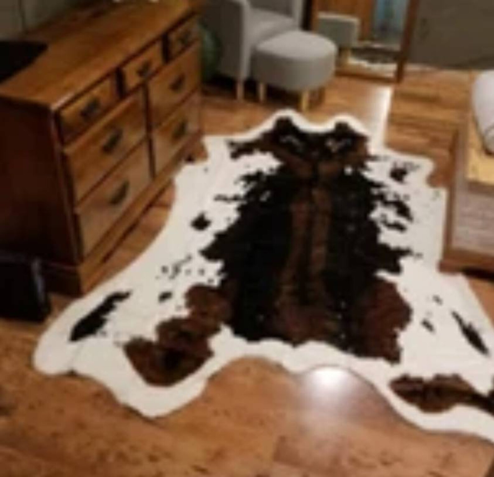 Faux Cowhide Imitation Cow Skin Floor Mat Etsy