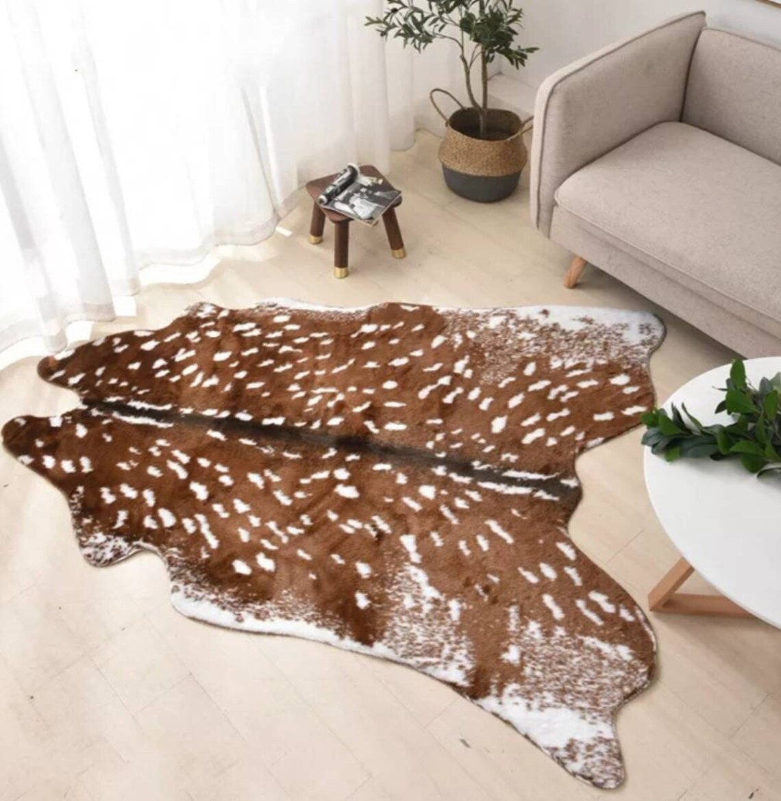 Faux Deer hide Imitation Dear Skin floor mat Etsy