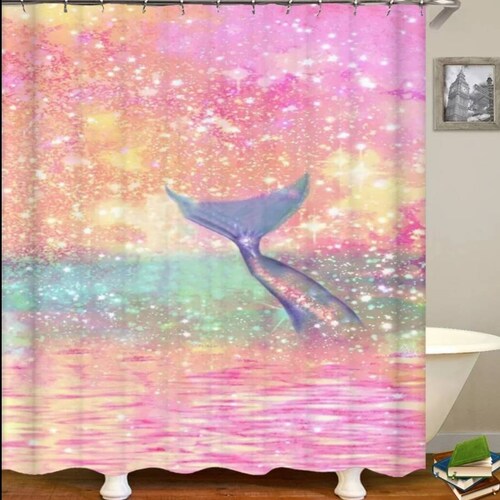 Mermaid Shower Curtain Optional Bath Mat Bathroom Under Water Etsy