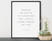 Custom Quote Print, Custom Text Print, Custom Quote, Quote Print, Quote Wall Art, Personalised Quote, Custom Wall Art, Typewriter Quote