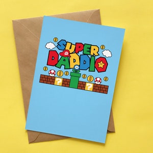 Super Daddio Fathers Day Card, Birthday Card For Dad, Fathers Day Card, Funny Card, Card For Dad, Gamer Card for Dad, Gamer Dad Card