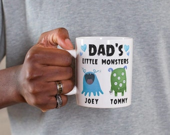 Little Monster's Mug, Daddy's Little Monsters, Father's Day, Personalised Gift for Dad, Dad's Little Monster's, Personalised Fathers Day Mug