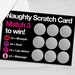 Naughty Gift for Him, Naughty Scratch Card, Adult Scratch Card, Birthday Gift for him, Adult Gift for Boyfriend, Rude Gift for Him