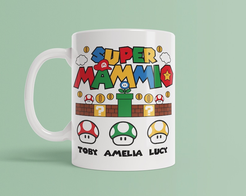 Super Mammio Mug, Mothers Day Gift, Gift For Mum, Gift for Her, Birthday Gift for Mum, Gamer Gift, Mothers Day Mug, Mothers Day Present image 2