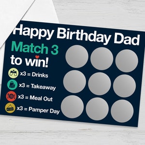 Birthday Gift for Dad, Gift for Dad, Gift for Dad, Birthday Scratch Card for Dad, Birthday Card for Dad, Scratch Card for Dad, Dads Birthday