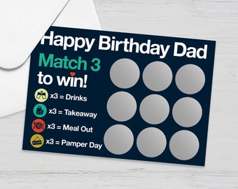 Birthday Gift for Dad, Gift for Dad, Gift for Dad, Birthday Scratch Card for Dad, Birthday Card for Dad, Scratch Card for Dad, Dads Birthday
