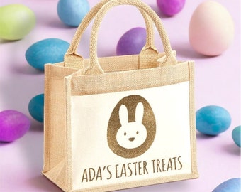 Personalised easter egg hunt box bag, easter egg basket, easter gift, personalised easter bag, cute easter, customised easter bag