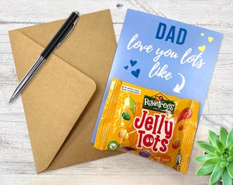 Father's Day Card, Funny Father's Day Card, Father's Day Grandad, Greeting Card for Dad, Happy Father's Day, Love you lots like Jelly Tots