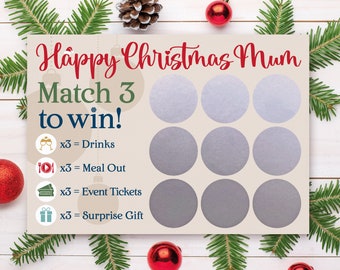 Christmas Gift for Mum, Gift for Mum, Christmas Scratch Card for Mum, Christmas Present for Mum, Last Minute Gift for Mum, Stocking Filler