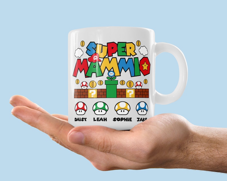 Super Mammio Mug, Mothers Day Gift, Gift For Mum, Gift for Her, Birthday Gift for Mum, Gamer Gift, Mothers Day Mug, Mothers Day Present image 1