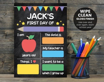 First Day of School Sign, Back to School Sign, First Day of School Board, First Day Photo Prop, Wipeable / Wipe Clean Print, Photo Keepsake