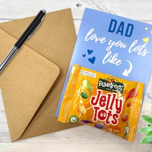 Fathers Day Card, Funny Fathers Day Card, Fathers Day Grandad, Greeting Card for Dad, Happy Fathers Day, Love you lots like Jelly Tots