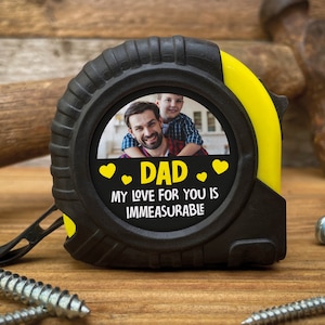Gift For Dad, Fathers Day Gift, Personalised Tape Measure, DIY Gift For Him, Gift For Grandad, Birthday Gift For Dad, Add Your Own Photo