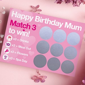 Birthday Gift for Mum, Birthday Scratch Card for Mum, Birthday Card for Mum, Scratch Card for Mum, Gift for Mum, Gift for Her, Mums Birthday