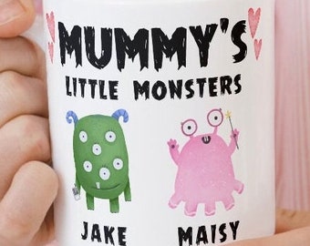 Little Monster's Mug, Mummy's Little Monsters, Mother's Day, Personalised Gift for Mum, Mum's Little Monster's, Personalised Mothers Day Mug