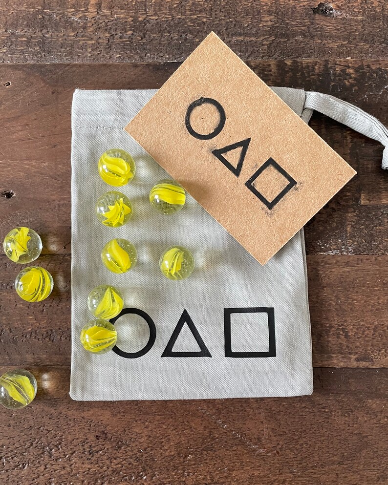 Squid Game Marbles Set of 10 Matching Coloured Marbles Etsy