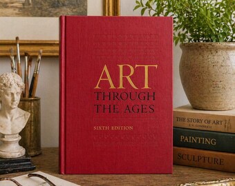 El arte a través de los tiempos, sexta edición, tapa dura / libro de historia del arte decorativo rojo