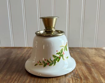 Portavelas navideño Teleflora con diseño de acebo, decoración navideña vintage