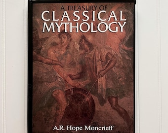 Vintage Mythology Book | A Treasury of Classical Mythology | Coffee Table Decor | Farmhouse & Traditional Style