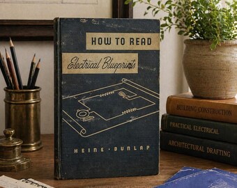 Libro de planos eléctricos antiguos / Manual técnico de 1943 / Incluye planos desplegables