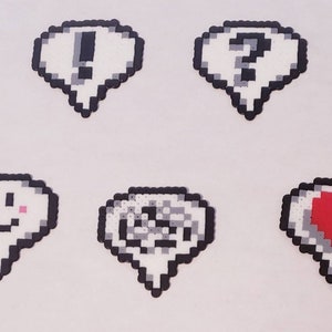 Stardew Valley 5 Emote Bubbles Perler Beads/Stardew Valley Key Chain/Magnet/Pin/Bookmarks (Set)
