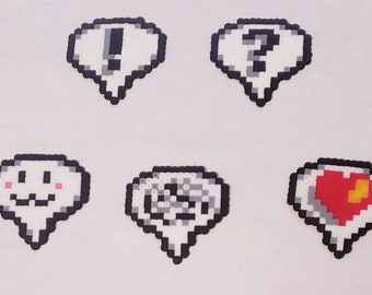 Stardew Valley 5 Emote Bubbles Perler Beads/Stardew Valley Key Chain/Magnet/Pin/Bookmarks (Set)
